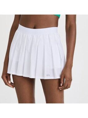 ALO Yoga Varsity Tennis Skirt Skort Pleated White Size Small